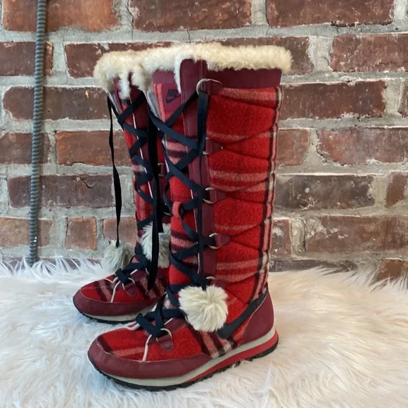 Nike Hi3 Plaid Winter Snow Boots, Size 5 - Picture 5 of 16